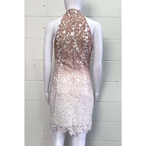BNWT QUIZ Cream And Mocha Lace Ombre Bodycon Dress - Size 10 - Picture 4 of 6